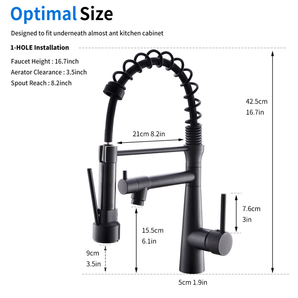 pull down kitchen faucet with 2 spray modes